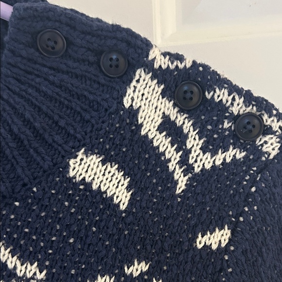Maeve Navy and Cream Cowl Neck Sweater - Picture 4 of 4